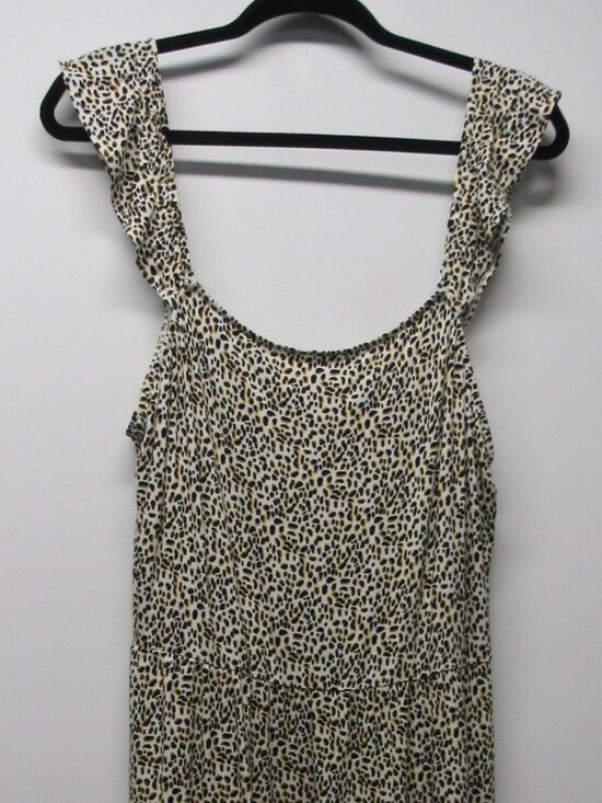 NWT Maurices 24/7 Leopard Cheetah Animal Print Ruffle Strap Sun Dress Plus sz 0X - Picture 4 of 4